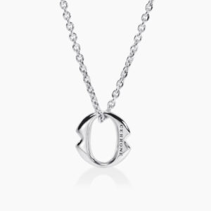 18ct White Gold large diamond 'O' necklace from the Iconica Collection