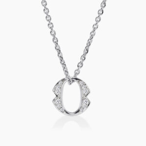 18ct White Gold large diamond 'O' necklace from the Iconica Collection