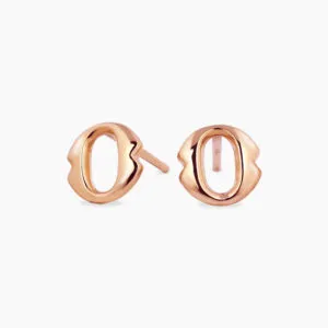 18ct rose gold large ‘O’ stud earrings