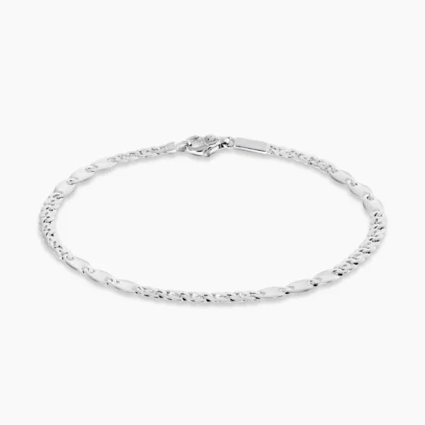 18ct white gold 21cm gents bracelet