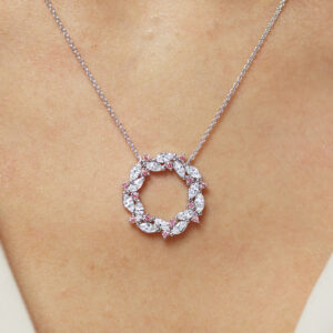 18ct white gold argyle pink diamond circle necklace