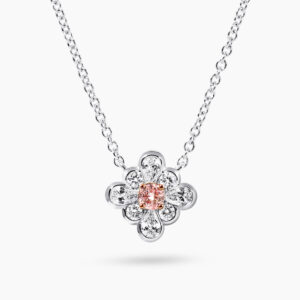 18ct white and rose gold pink diamond necklace