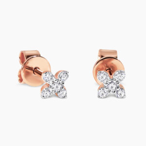 18ct rose gold diamond stud earrings