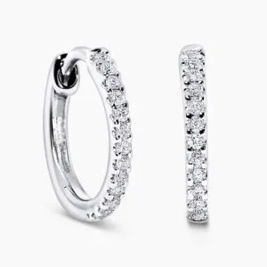 18ct white gold diamond hoop earrings