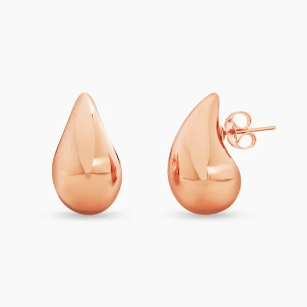 18ct rose gold tear drop earrings