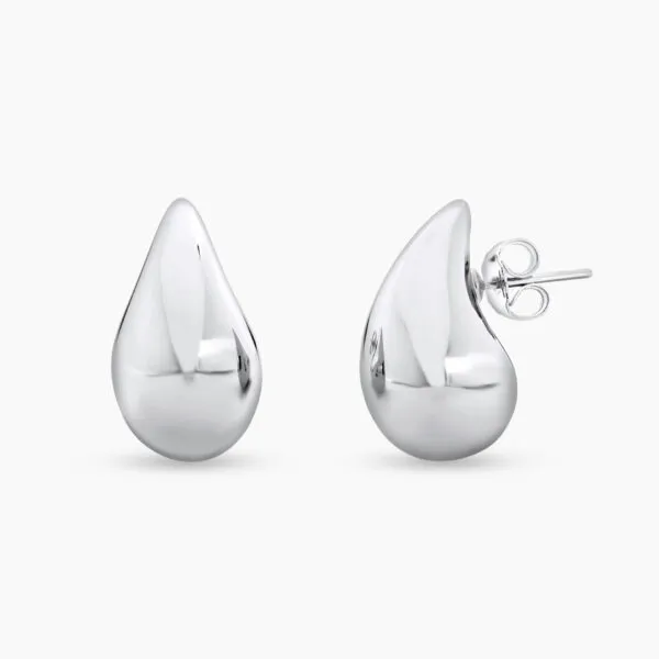 18ct white gold tear drop earrings