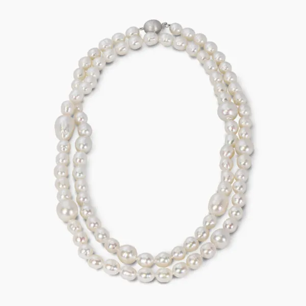 South Sea pearl 12-8mm circle white necklace