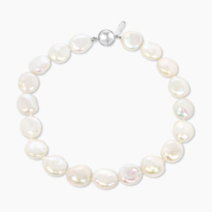 Freshwater coin pearl choker necklace