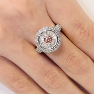 18ct White & Rose Gold Pink and White Diamond Ring