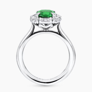 18ct white gold tsavorite garnet and diamond ring