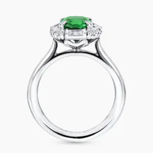 18ct white gold tsavorite garnet and diamond ring