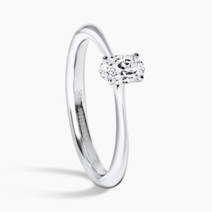 18ct white gold 0.30ct F VS2 oval brilliant cut diamond solitaire ring