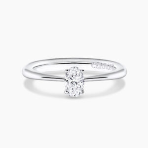 18ct white gold 0.30ct F VS2 oval brilliant cut diamond solitaire ring