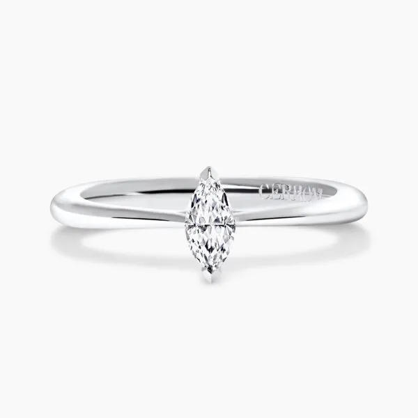 18ct white gold 0.23ct FG VVS-VS marquise diamond solitaire ring