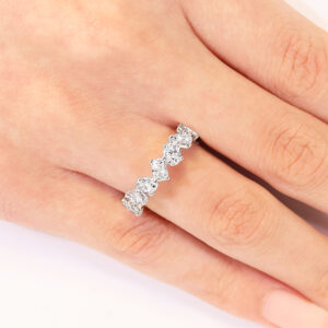 18ct white gold full circle oval, pear, radiant and princess cut diamond ring