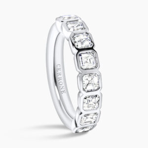 18ct white gold Asscher cut lab grown diamond ring