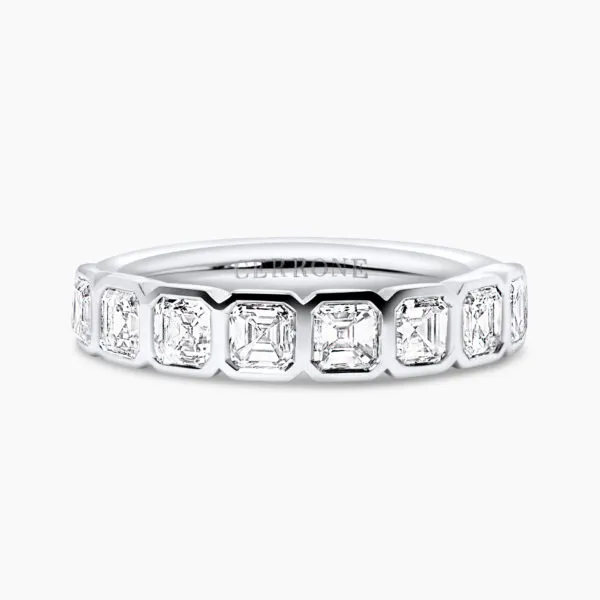 18ct white gold Asscher cut lab grown diamond ring