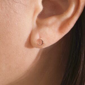 18ct rose gold small 'O' stud earrings from the Iconica Collection