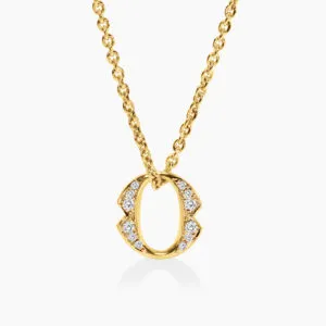 18ct Yellow Gold large diamond 'O' necklace from the Iconica Collection