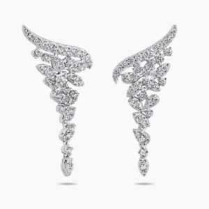 18ct white gold diamond drop earrings