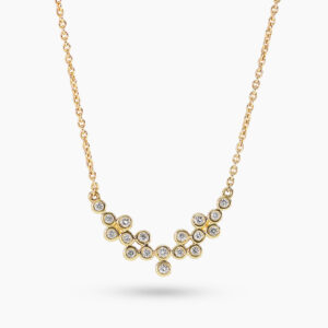 18ct yellow gold diamond bezel set necklace