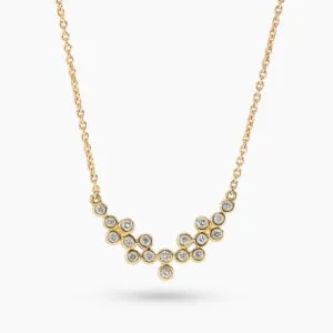 18ct yellow gold diamond bezel set necklace