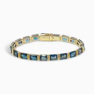 18ct yellow gold London blue topaz bracelet