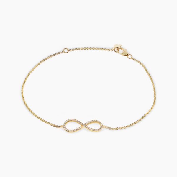 18ct yellow gold diamond infinity bracelet