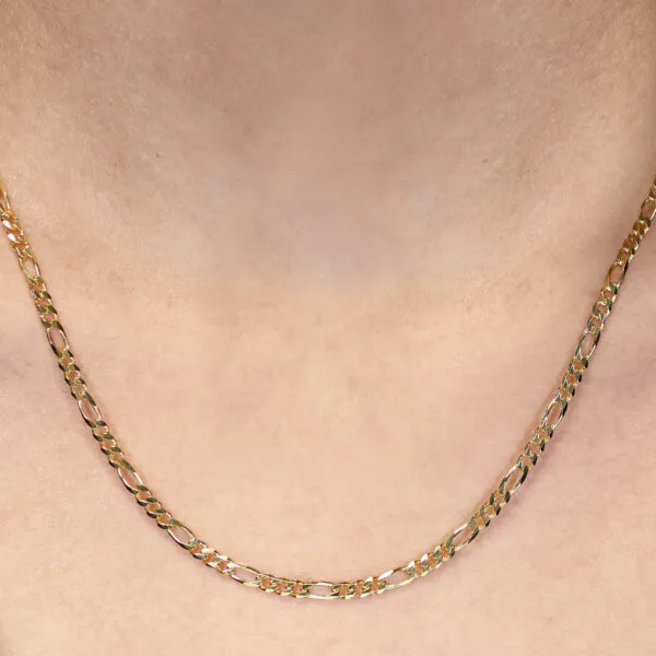 9ct yellow gold Figaro 60CM Chain - Image 2