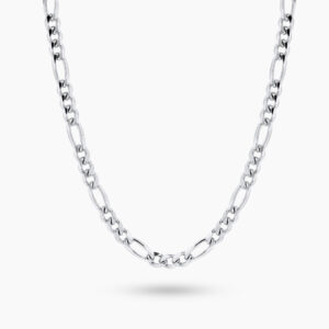 9ct White Gold 45cm Figaro Chain