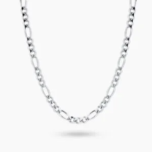 9ct White Gold 45cm Figaro Chain