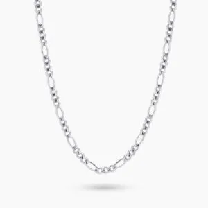 9ct White Gold 45cm Figaro Chain