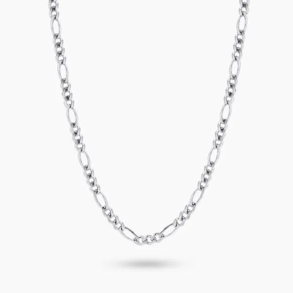 9ct White Gold 45cm Figaro Chain