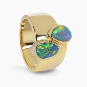 The Golden Horizon Ring - 18ct Yellow Gold Opal Ladies Dress Ring