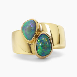 The Golden Horizon Ring - 18ct Yellow Gold Opal Ladies Dress Ring