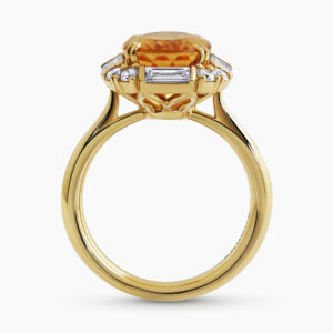 18ct yellow gold 5.70ct oval yellow topaz and diamond ring