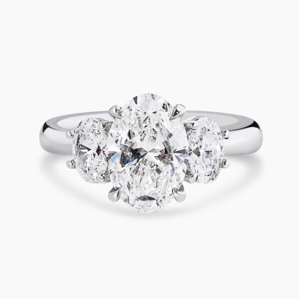 18ct white gold 2.35ct F VS2 Oval Shaped LAB Diamond Ring