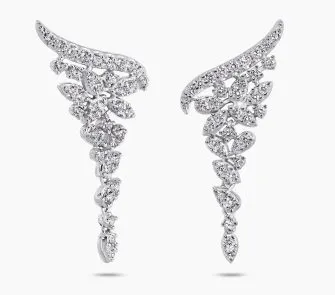 18ct white gold diamond drop earrings